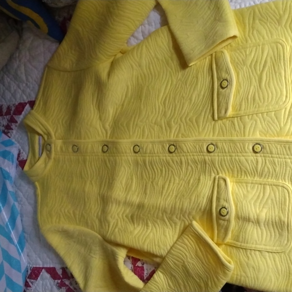 Isaac Mizrahi Quilted cotton,button front jacket NWOT